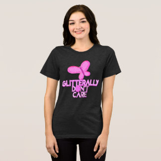 Camiseta Triblenda Mariposa rosa purpurina no le importa