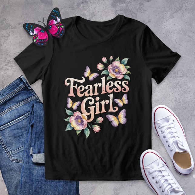 Camiseta Triblenda Mariposa sin miedo Chica y camiseta floral (Subido por el creador)