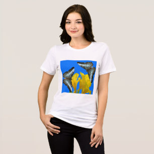 Camiseta Triblenda Mariposas de barquillos azules malayas en Canna Ki