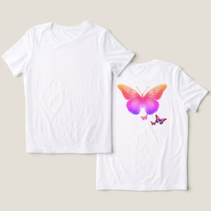 Camiseta Triblenda Mariposas de colores brillantes en parte delantera