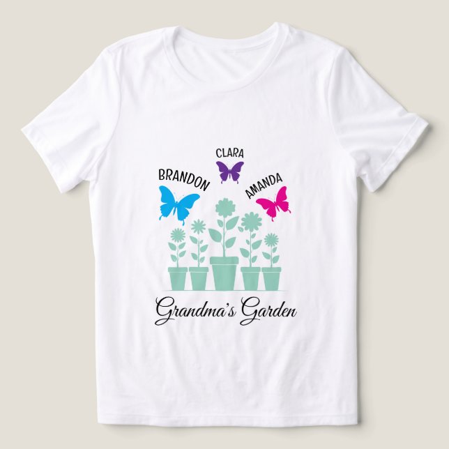 Camiseta Triblenda Mariposas de colores simples Abuela (Diseño delantero )