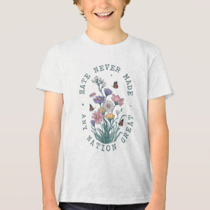 Camiseta Triblenda Mariposas florales anti Trump Presidente demócrata