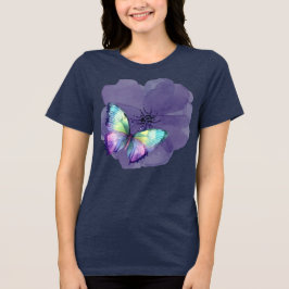 Camiseta Triblenda Mariposas y flores acuáticas
