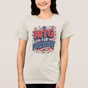 Camiseta Triblenda Marjorie Taylor Greene MAGA América Primero 2028