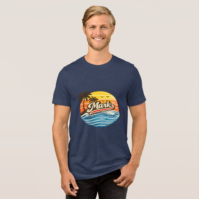 Camiseta Triblenda Mark Retro Sunset Name Design (Anverso Completa)