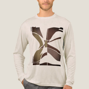 Camiseta Triblenda Marrón Taupe Shades MCM Aspecto Arte Geométrico Re