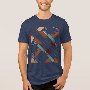 Camiseta Triblenda Marrón Verde azulado Beional Diagonal de estilo de