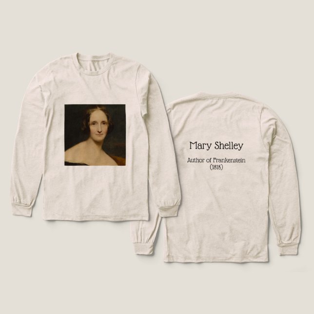 Camiseta Triblenda Mary Shelley, Author of Frankenstein, 1818 Tri-Ble (Diseño frontal y trasero)