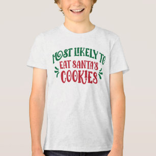 Camiseta Triblenda Más Propenso a Comerse las Galletas de Santa Camis