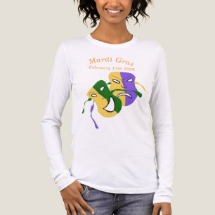 Camiseta Triblenda Máscara de Comedia Trágica de Mardi Gras