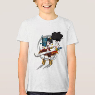 Camiseta Triblenda Máscara de Demonio Chibi Samurái Guerrero