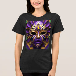 Camiseta Triblenda Máscara de Mardi Gras Carnaval Espíritu de mujer