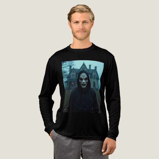 Camiseta Triblenda Máscara de sonrisa de vintage (Anverso Completo)