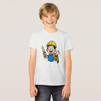 Camiseta Triblenda Mascota Electricista Energética Rayo Arte de Dibuj