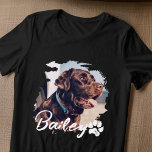 Camiseta Triblenda Mascota Simple y Moderno Nombre y foto de la tipog<br><div class="desc">Este diseño sencillo y moderno se compone de una tipografía de escritura moderna y sencilla. Añadir foto de mascota personalizado.</div>