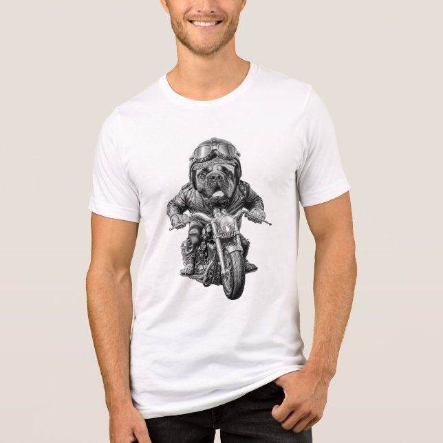 Camiseta Triblenda Mastiff Biker Dog (Anverso)