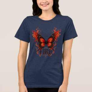 Camiseta Triblenda Me convertí en el fuego – Diseño gótico de maripos