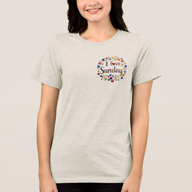 Camiseta Triblenda Me encanta el diseño dominical de Maaya_Prints, Wo (Anverso)