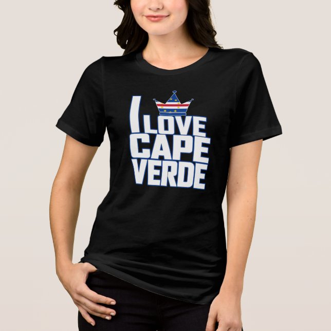 Camiseta Triblenda Me encanta la corona de Cabo Verde (Anverso)
