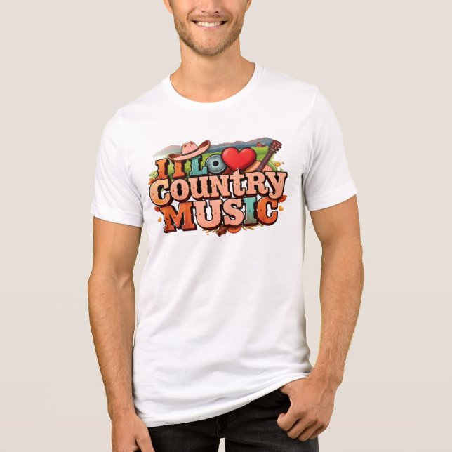 Camiseta Triblenda Me encanta la música country - Diseño de estilo oc (Anverso)