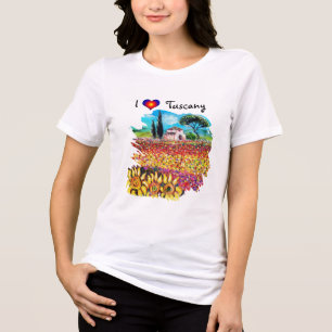CAMISETA TRIBLENDA ME ENCANTA LA TOSCANA Y LAS FLORES