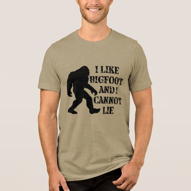 Camiseta Triblenda Me gusta Bigfoot y no puedo mentir (Anverso)