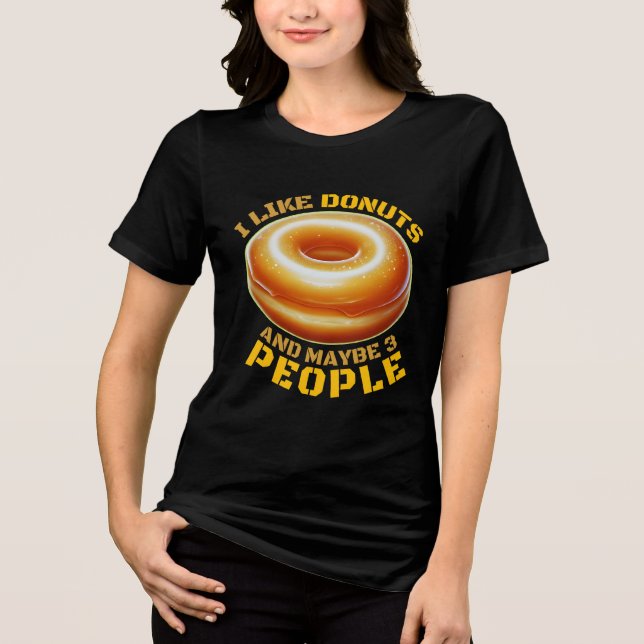 Camiseta Triblenda me gustan los donuts y tal vez 3 personas (Anverso)
