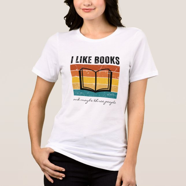Camiseta Triblenda Me Gustan Los Libros Retro Sunset (Anverso)