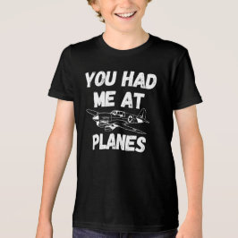 Camiseta Triblenda Me Tenías En Los Aviones Typografía, Aviación, Gra