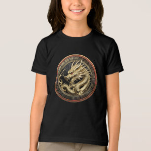 Camiseta Triblenda Medallón Dragón Oriental Sagrado de Oro