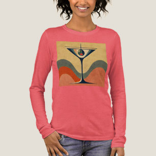 Camiseta Triblenda Mediados del siglo Moderno "ola martini de olivos