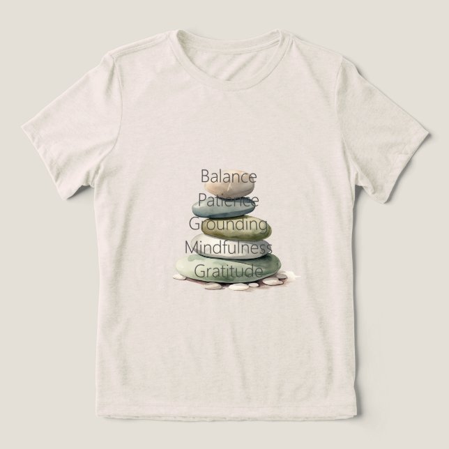 Camiseta Triblenda Meditation Rocks Balance Mindfulness Yoga (Diseño delantero )