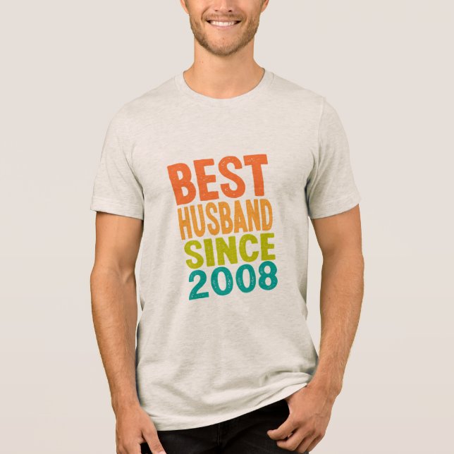 Camiseta Triblenda Mejor Esposo Desde 2008 (Anverso)