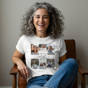 Camiseta Triblenda Mejor Madre Collage de fotos de guión elegante