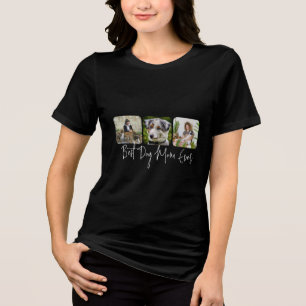Camiseta Triblenda Mejor Madre Perro - Personalizado de 3 Collages de