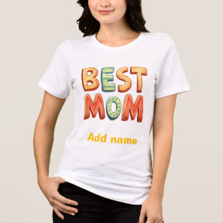 Camiseta Triblenda Mejor Mamá Letras de Bloque Coloridas - Madre Lind