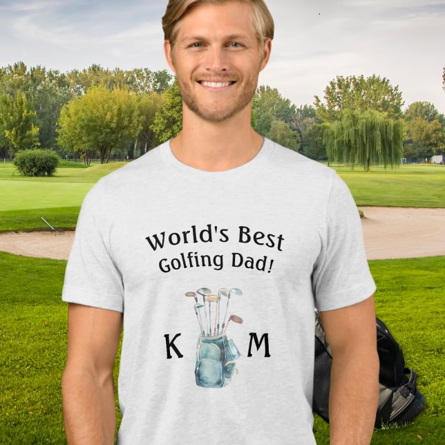 Camiseta Triblenda Mejor Monograma de Papá Golf del Mundo Personaliza (Subido por el creador)