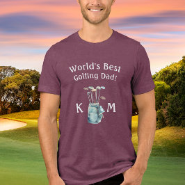 Camiseta Triblenda Mejor Monograma de Papá Golf del Mundo Personaliza