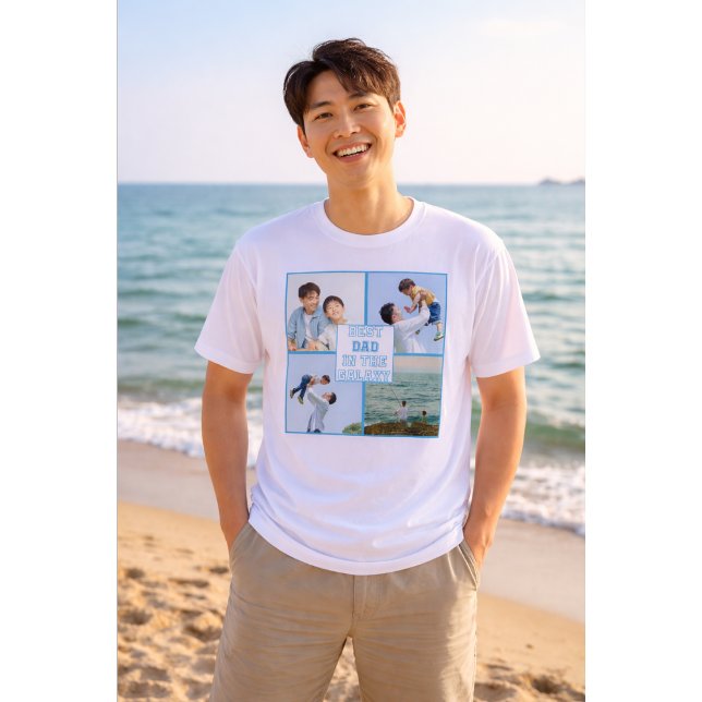 Camiseta Triblenda Mejor Papá de la Galaxia Foto Personalizada (Subido por el creador)