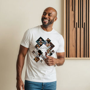 Camiseta Triblenda Mejor Papá del Mundo Colaje de Fotos Personalizado