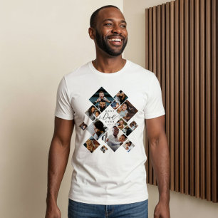 Camiseta Triblenda Mejor Papá del Mundo Collage de Fotos Personalizad