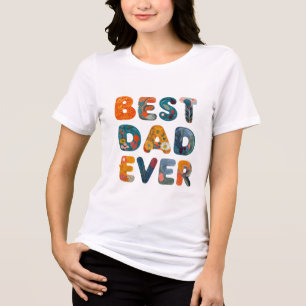 Camiseta Triblenda Mejor tipografía floral de papá