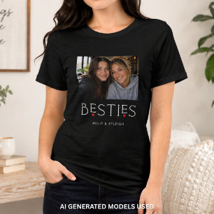 Camiseta Triblenda Mejores Amigas Mejor Amiga Corazón Tipografía Negr