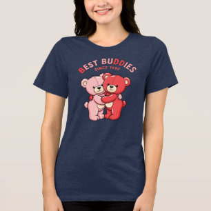 Camiseta Triblenda Mejores Amigos Desde Osos Teddy Rojos de 1990