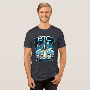 Camiseta Triblenda Meme de cifrado de cohete de Bitcoin BTC