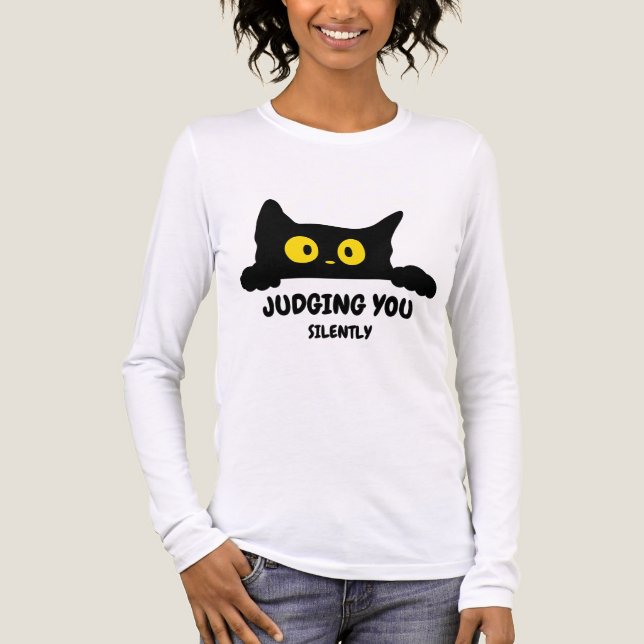 Camiseta Triblenda meme de humor de gato silencioso (Anverso)