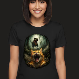Camiseta Triblenda Meme divertido de T-Rex y gato gritando