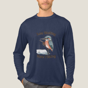 Camiseta Triblenda Menos Trabajo Más Pesca Martín Pescador Pájaro Div