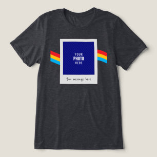 Camiseta Triblenda Mensaje de Foto Personalizada Retro Arcoíris