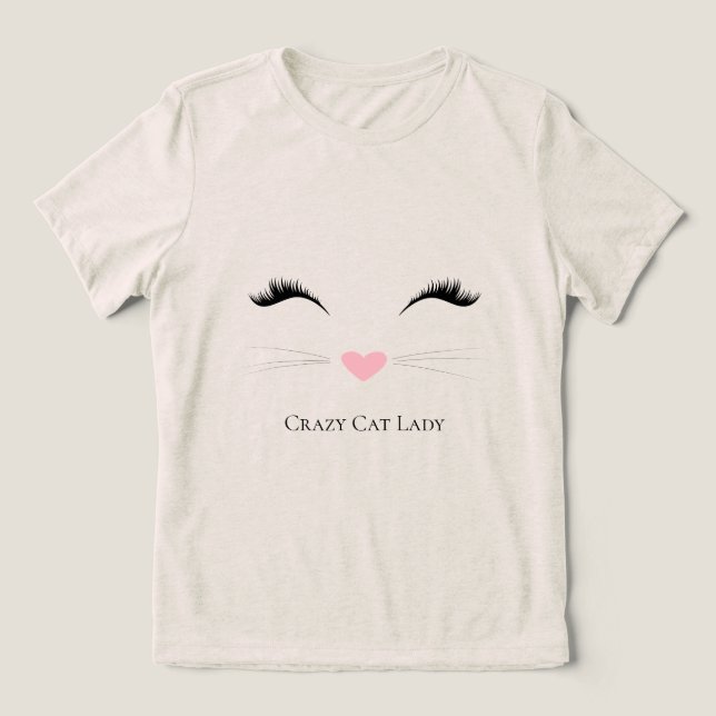 Camiseta Triblenda Meow Crazy Cat Lady (Diseño delantero )